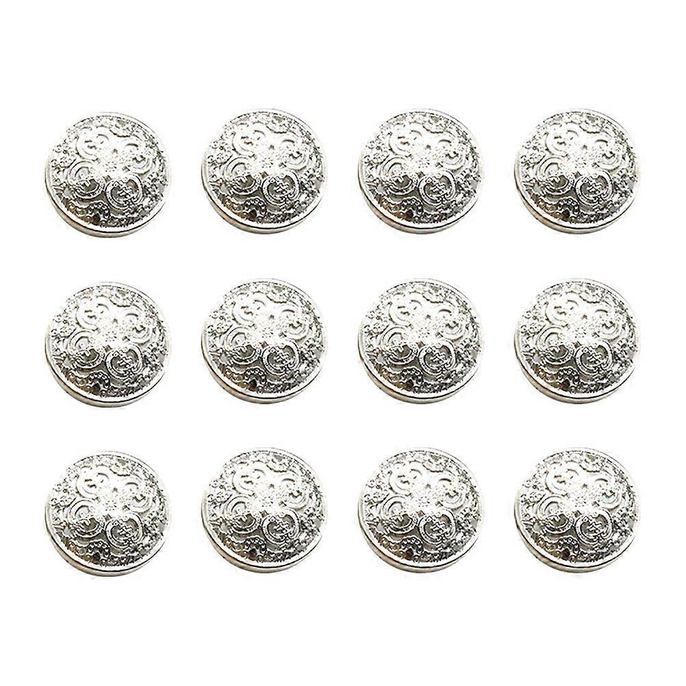 30pcs 20mm Stylish Metal Buckle Hollow-out Button Handcraft Tools Down Button DIY Sewing Buttons for Decor Use (Silver)