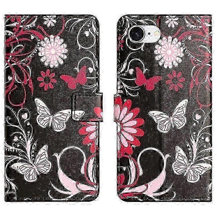 Phone Case For Iphone 16e, Pattern Print Pu Pu Leather Wallet Phone Cover  hk
