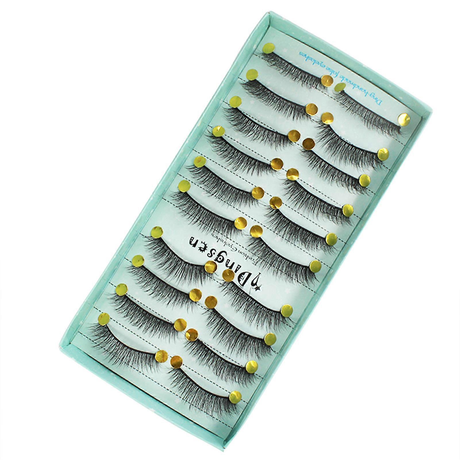 10 Pairs 3D False Eyelashes Ultra Thin Multi-Layered Easy to Graft Lashes