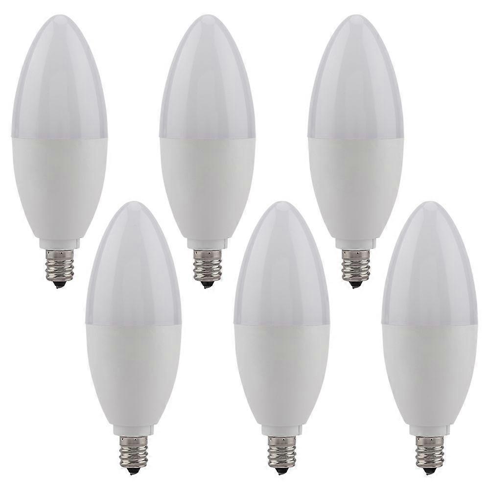6pcs E12 LED Candle Light Bulb Candlestick Decorative Light 5W Bulb Warm White Light