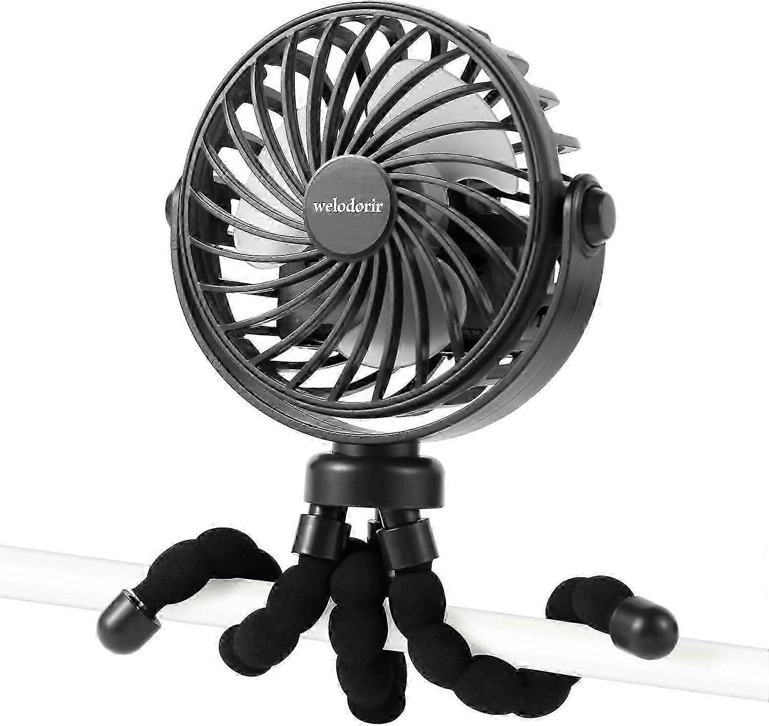 USB-Powered Portable Baby Seat Fan with Flexible Tripod Ideal for Stroller and Crib Handheld Rechargeable Mini Clip Fan