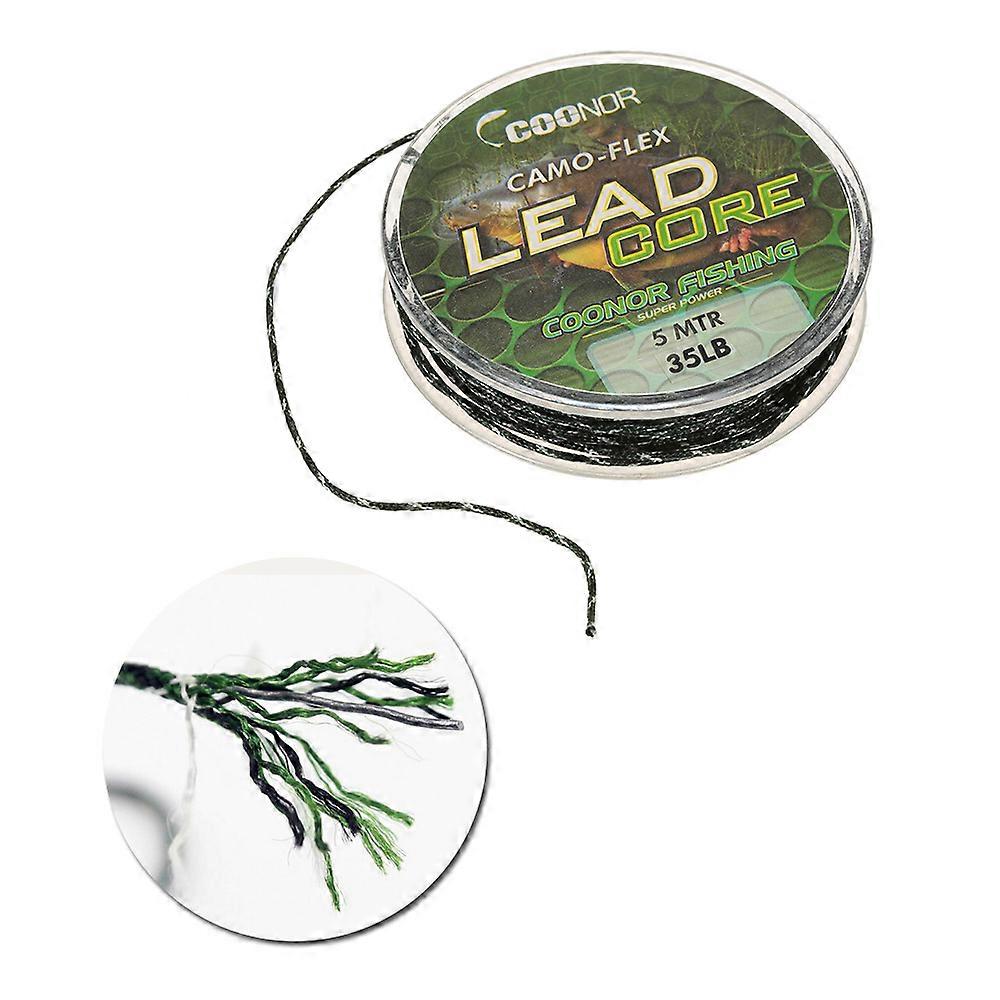 35lb 5m Leadcore Braided Camouflage Carp Fishing Line Hair Rigs Lead Core Fishing Tackle