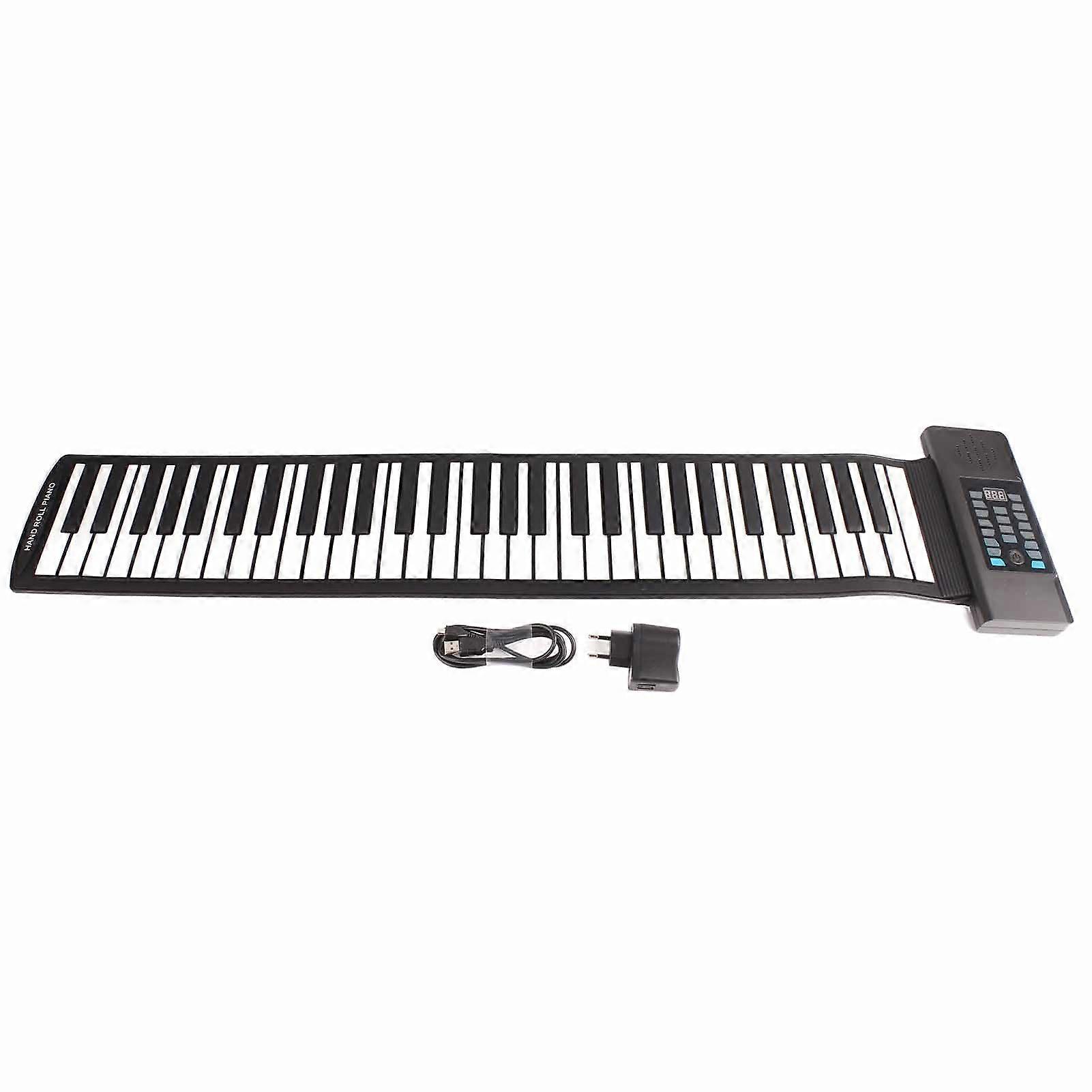 61 Keys Roll Up Keyboard Piano MIDI Function Portable Hand Roll Piano with LED Digital Display