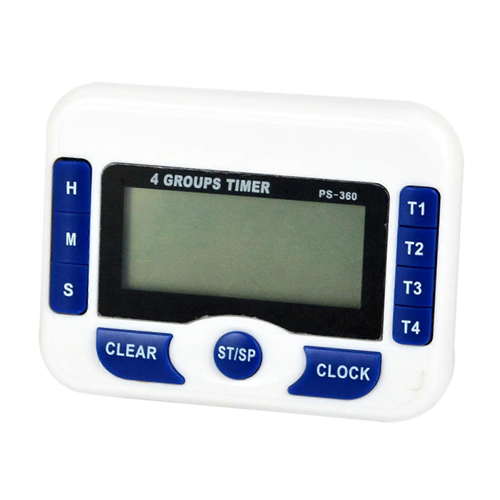 Digital Time Reminder Electric LCD-Display Egg Timer 4 Channel Cooking Countdown Timer Alarm Clock for Cooking Baking