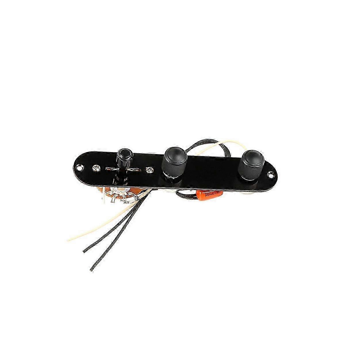 3-Way Prewired Control Plate with Switch & Knobs for TL Guitar Electronics Installation