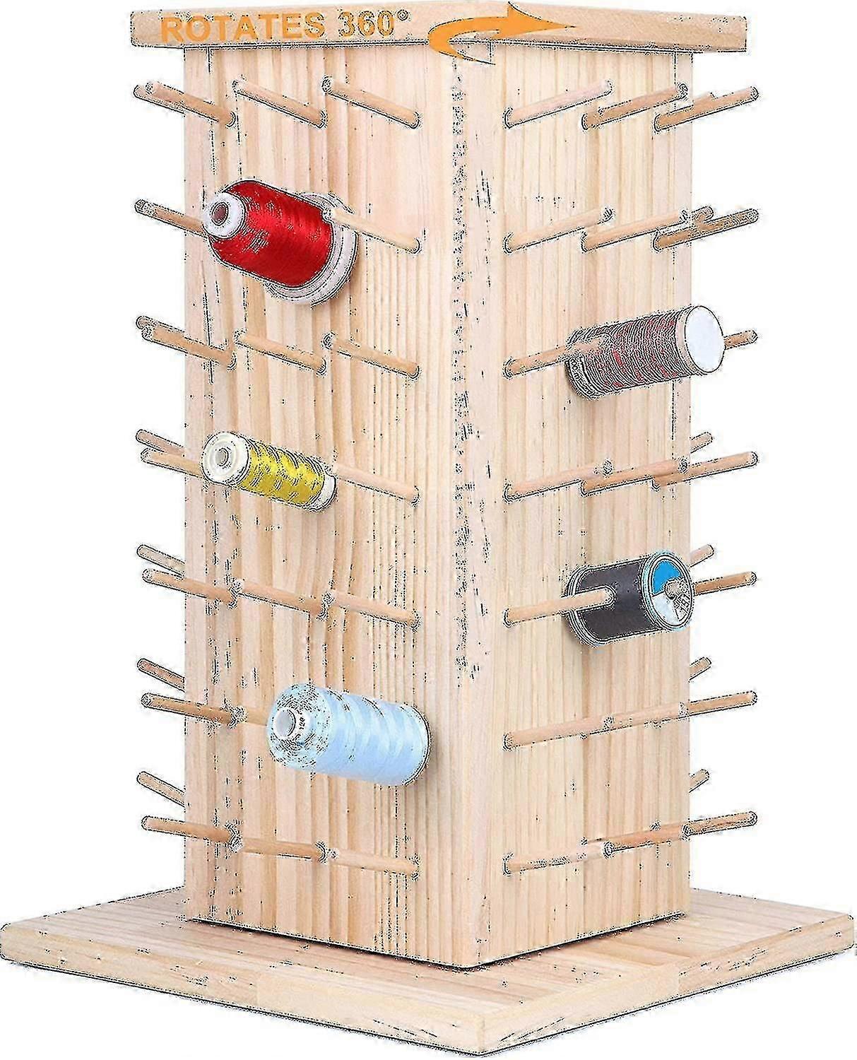 84 bobine (diy pentru a fi 93 bobine) 360 complet rotative din lemn fir rack / suport fir organizator pentru cusut, matlasare, broderie, -dwdz