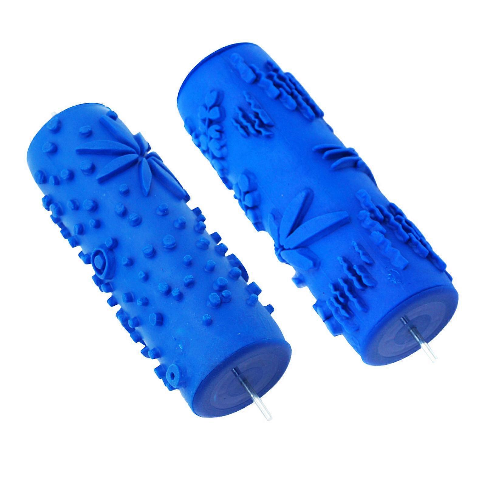 2pcs 5\\\'\\\' Embossed Flower Pattern Paint Roller Wall Art