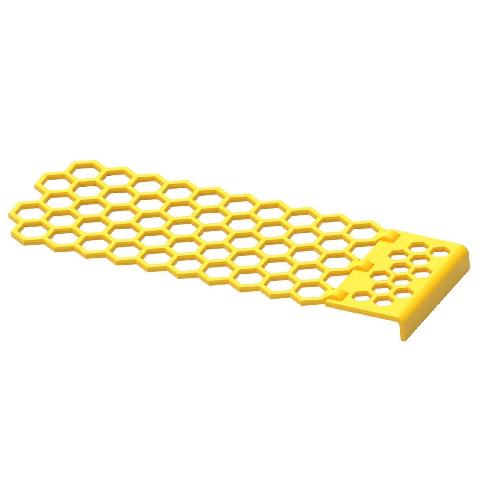 Floating Bee Water Station - Plastic Honeycomb Bird Bath, Foldable Design, Yellow, 18 x 7 x 1.2 cm, Attract Bees & Butterflies