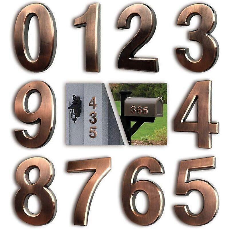 10pcs House Number Plate Mailbox Numbers Self Adhesive Door Numbers 0-9 Address Numbers House Number Plate for Hotel Room, Shop