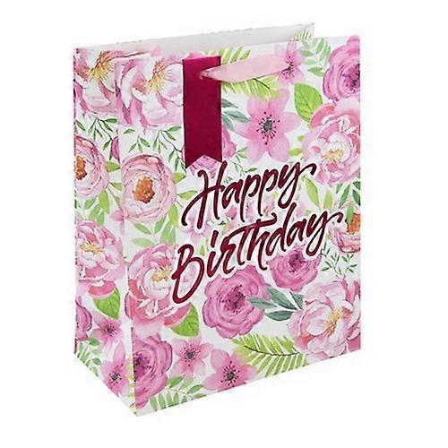 Eurowrap Jeff Bank Floral Happy Birthday Perfume Bag (Pack of 6)