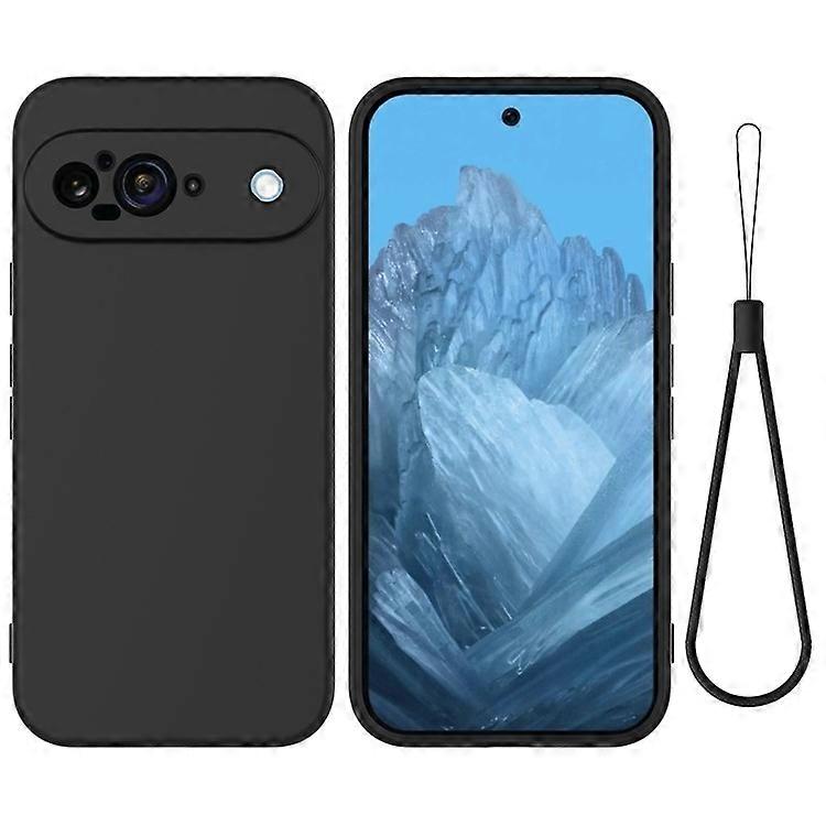 Compatible For Google Pixel 9 Case Liquid Silicone Shockproof Phone Cover with Hand Strap
