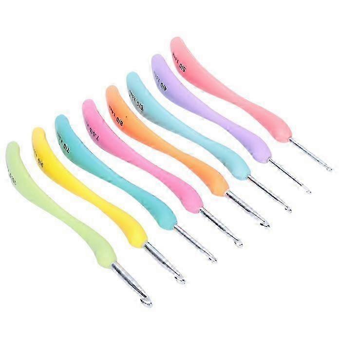 Ergonomically Designed 8-Piece Crochet Kit with Aluminum Crochet Hooks in Multiple Colors for Comfortable Knitting and Haberdashery Use