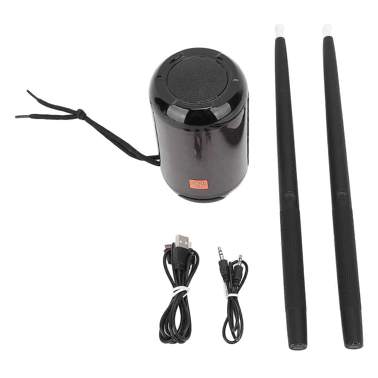 Children's Virtual Air Drum Kit Portable Electronic Percussion Toy Interactive Music Player Lightweight Design USB Rechargeable Durable Blac