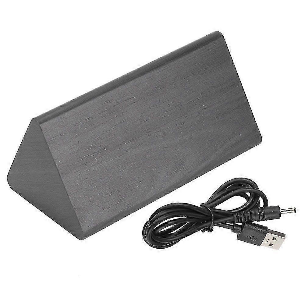 Wooden LED Digital Desk Clock with Time, Temp & Adjustable Brightness