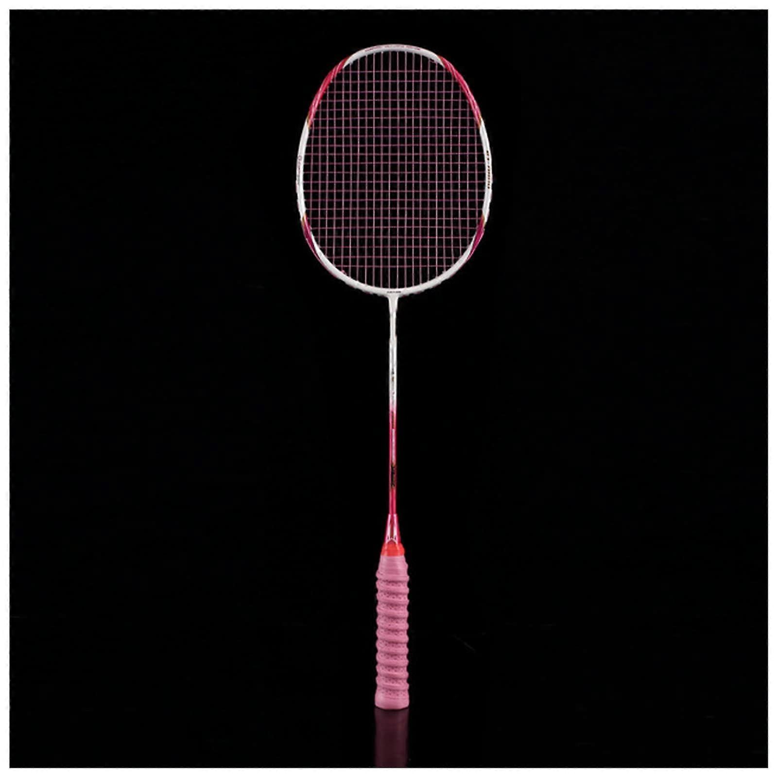 Raquette de badminton professionnelle ultra légère 4U Full Carbon Adult Offense Single Shot (rose)