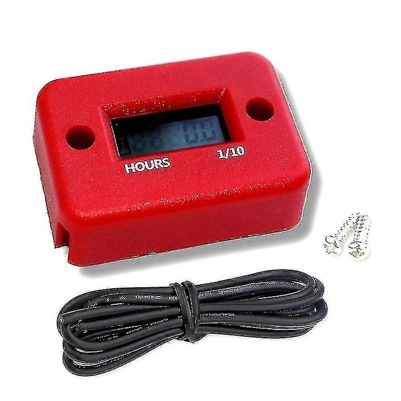 Small Digital Engine Tachometer Hour Meter Boat Scooter Mini Timer Accumulator,red--