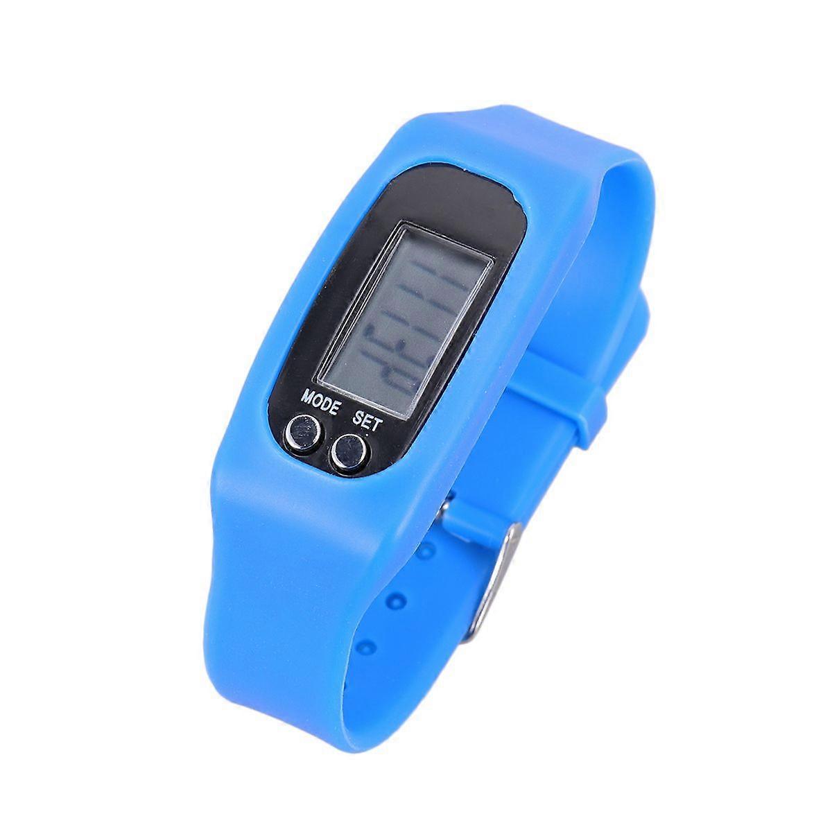 LED Multi Function Pedometer Leisure Sports Watch Calorie Monitoring Electronic Watch Blue