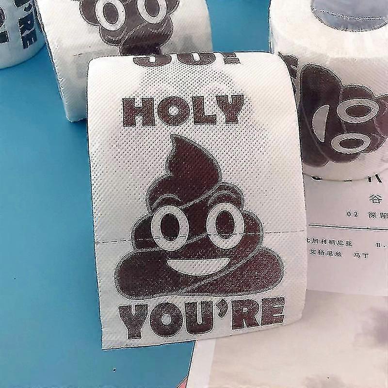 Prank Poop Tryckt Toalettpapper - Färgglad Badrumspapper för födelsedagspresenter och hushållsbruk (6 rullar)
