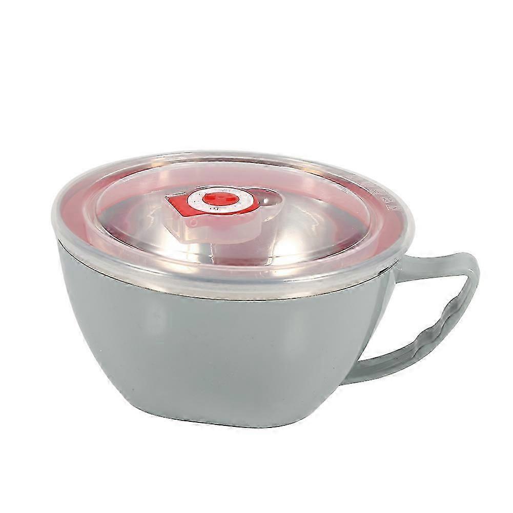 Multi-functional Double Layer Stainless Steel Instant Noodles Bowl with Handle 900ml Blue