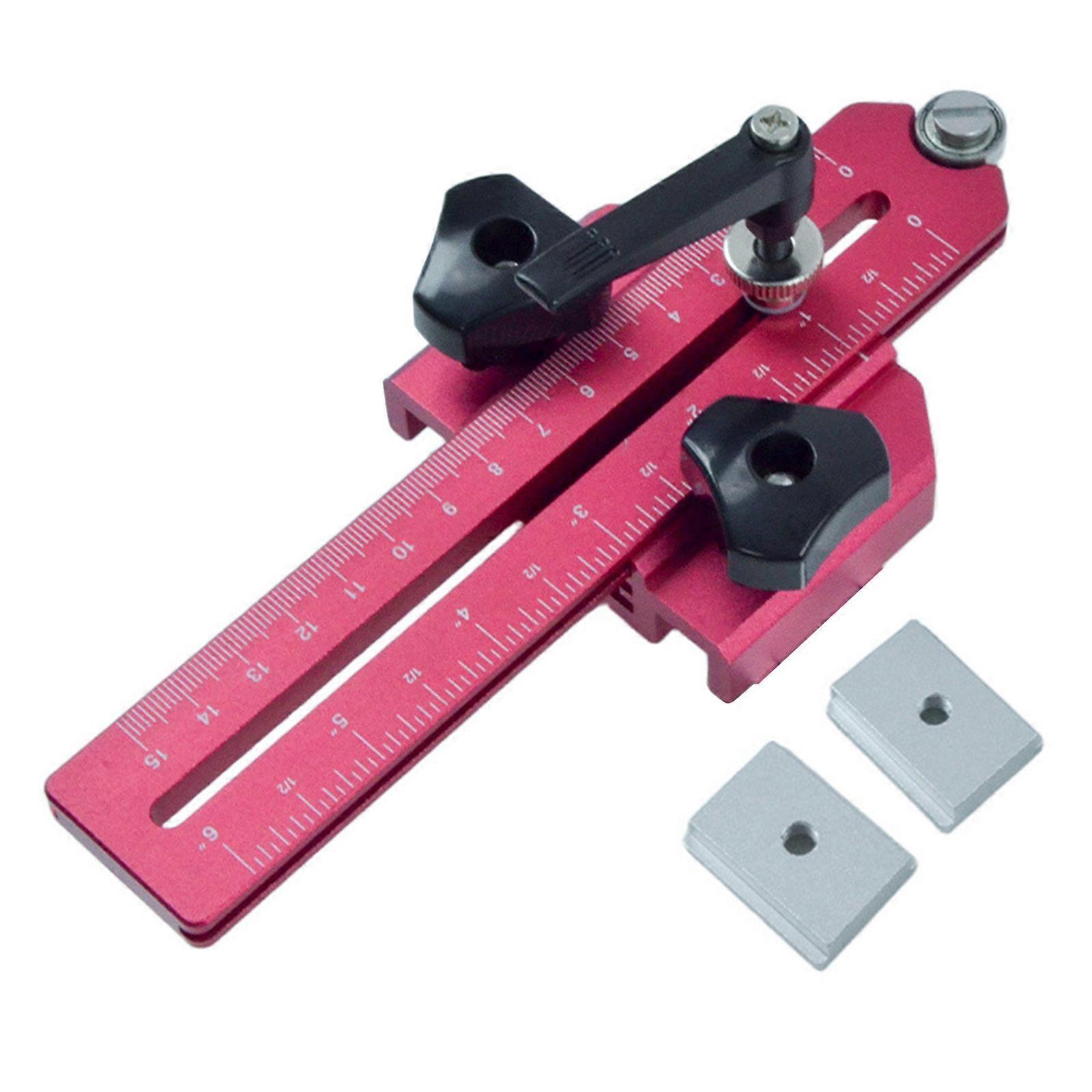 Adjustable Thin Rips Jig Aluminum Alloys Woodworking T Track Jig Guide For Precisions Cut On Tablesaw Bandsaws Routers  Red