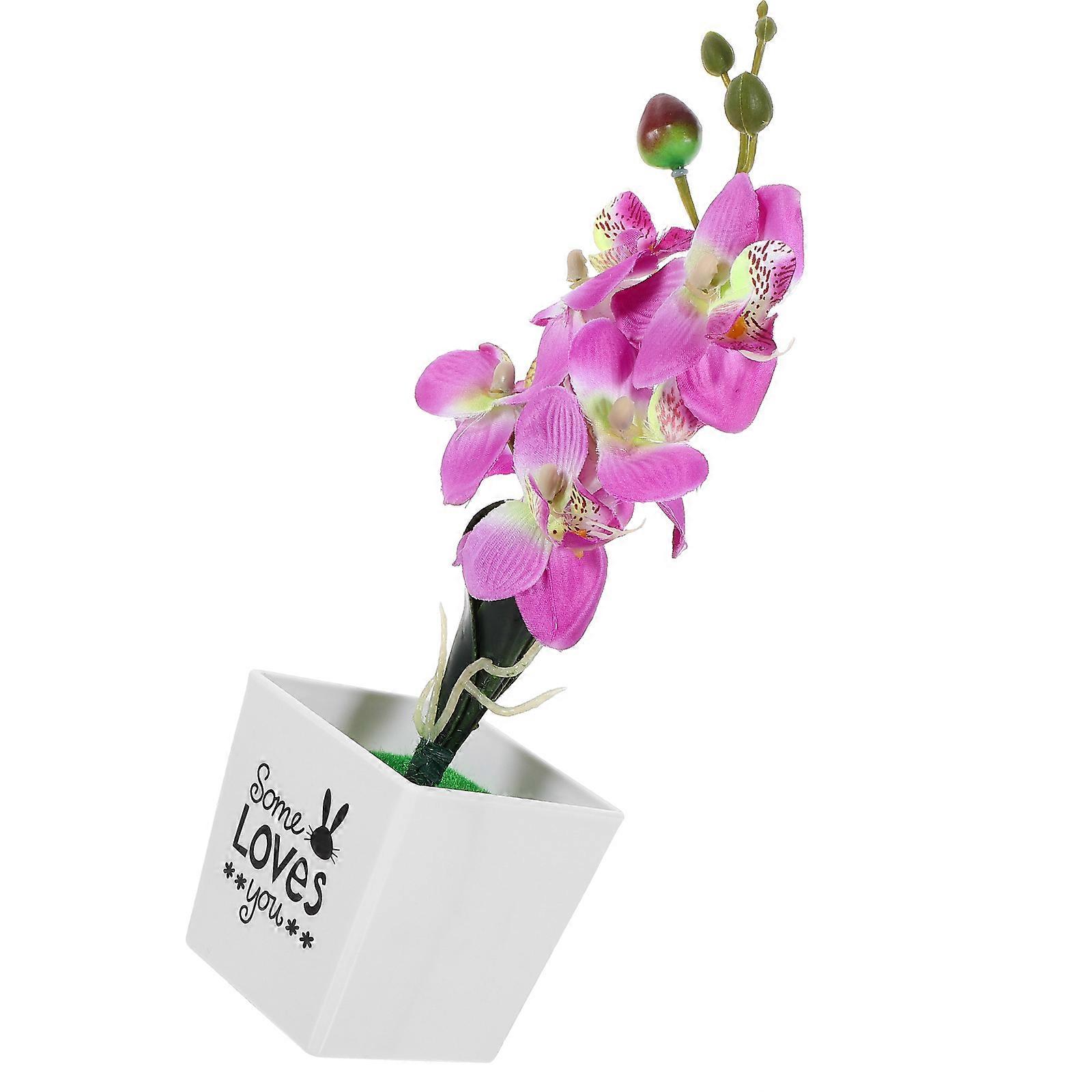 Mesterséges cserepes virág asztali Faux cserepes növény Moly Orchidea stílusú lila 1db