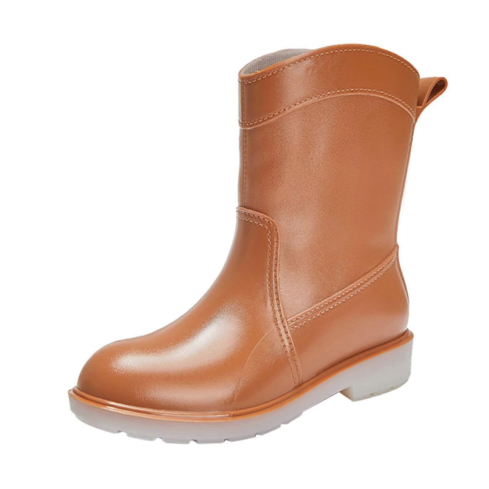 rain boots with wide calf, women's shoes, nonslip fleece lining, rubber, size 39 EU