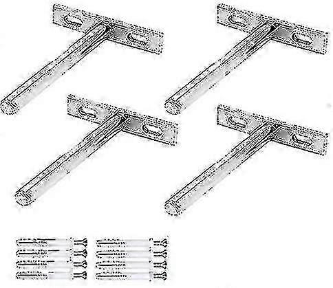 Pieces Invisible Floating Shelf Brackets Hidden Fixture T Shape Wall Shelf Bracket For Fixing Wooden Shelf Brackets Invisible Woodwork Diy Shelves Edi