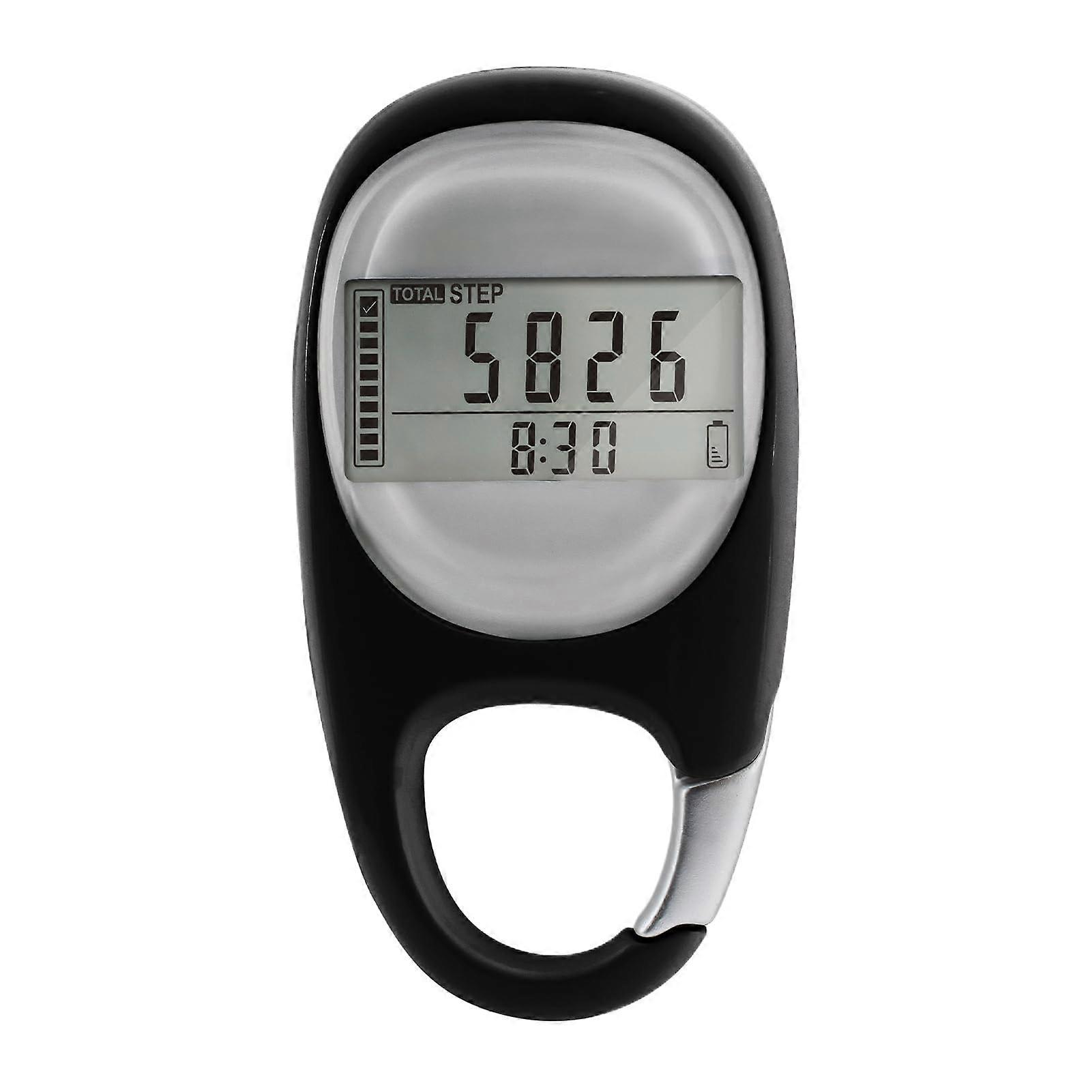 3D Pedometer with Clip Precise Pedometer Pedometer without App and Phone Mini Pedometer for Walking, Running, Hiking Black Ref: 5404