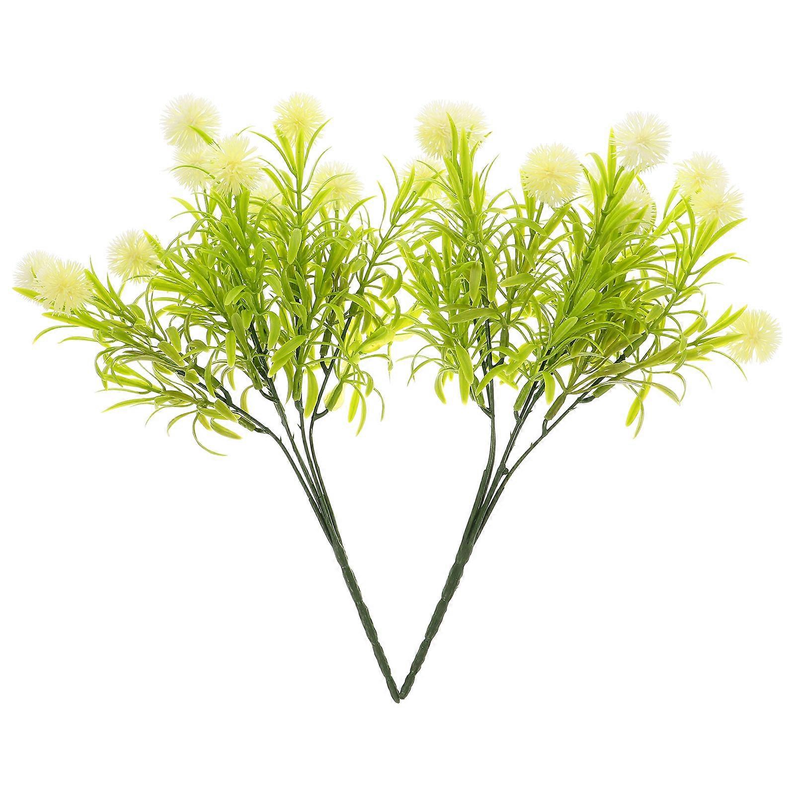 Dandelion Artificial Flowers Table Placement Home Styling 2Pcs White Plastic