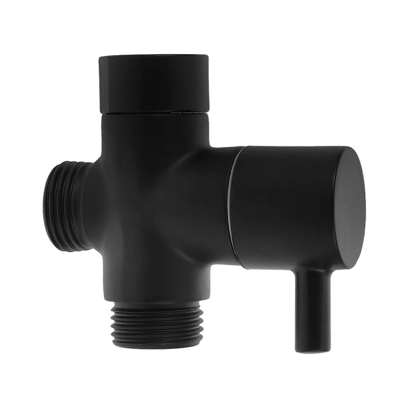 Water Diverter for Shower Sink Hose Attachment Faucet Size Switching Black Color Copper Material 1Set