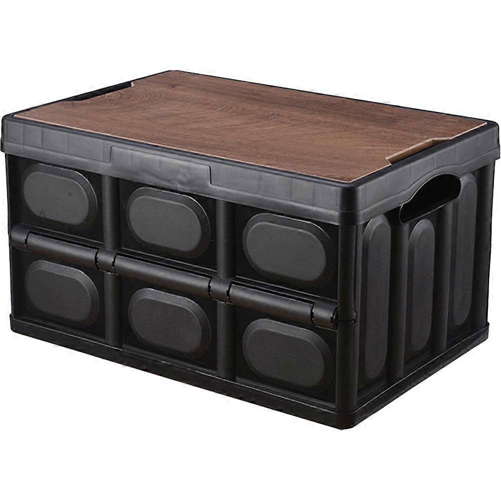 Multipurpose Storage Box Large Capacity Outdoor Camping Tool Storage Black 42X28X23CM Fast Folding 1Pcs