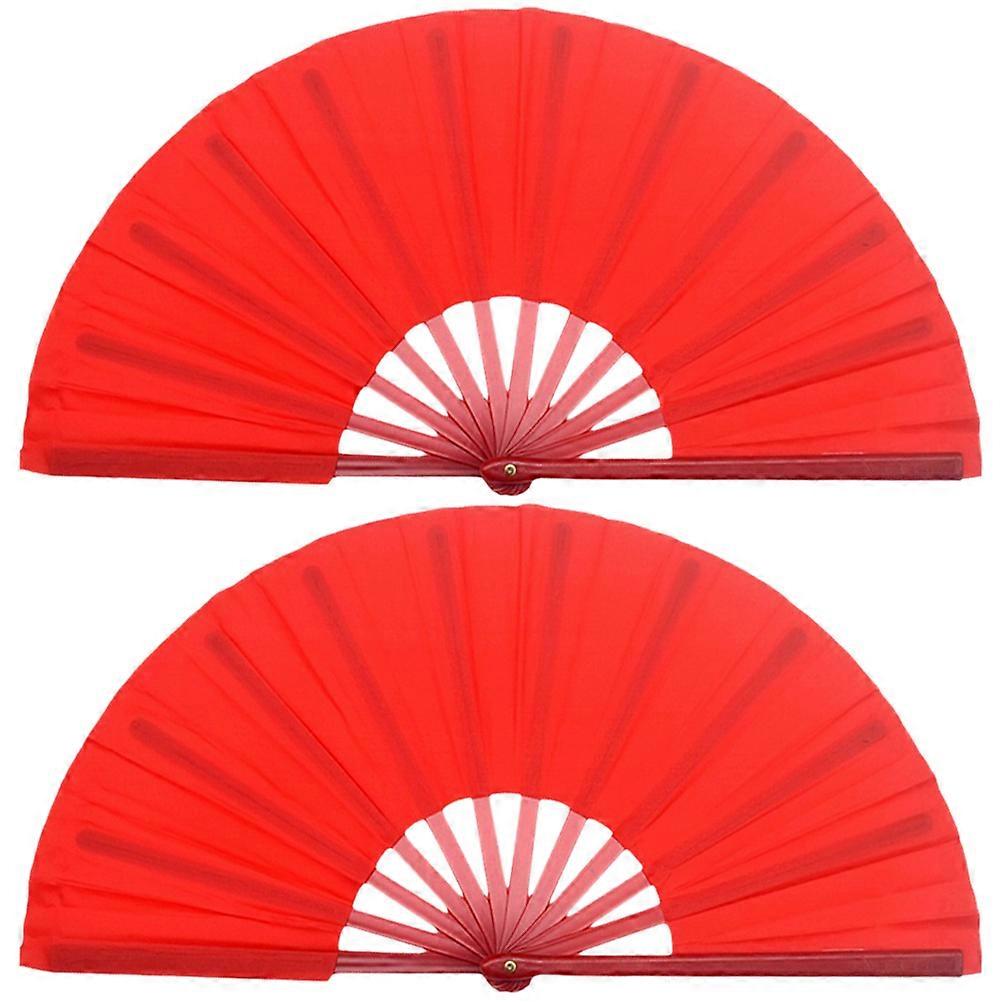 2pcs Decorative Chinese Style Hand Fans for Kung Fu and Dance Performances