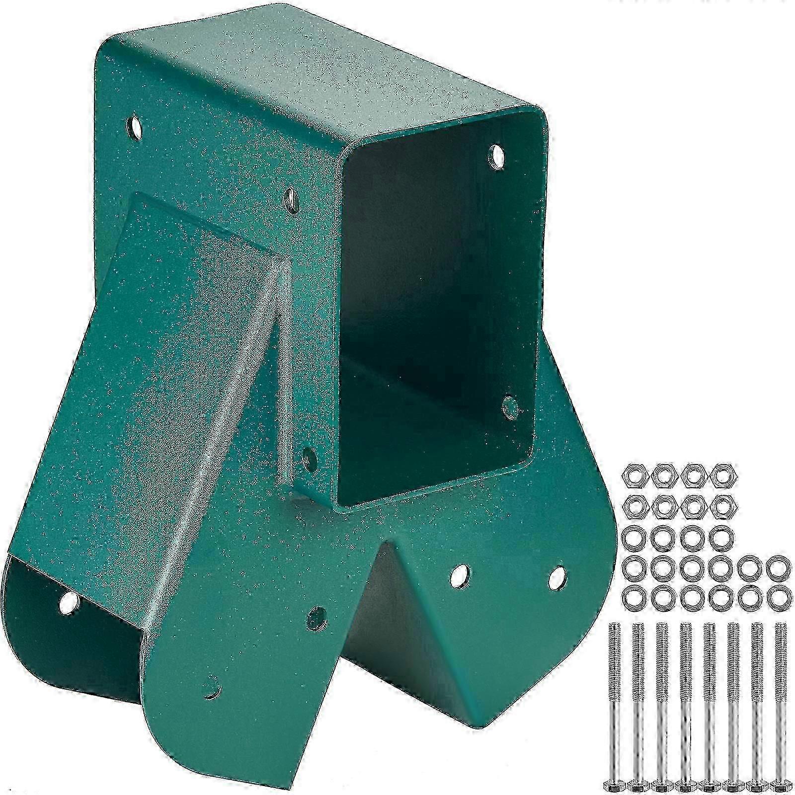 DIY Swing Set Bracket Kit with Mounting Hardware for A-Frame Middle Swing Set Compatible with 4x4 Legs and 4x6 Beam Green Color c