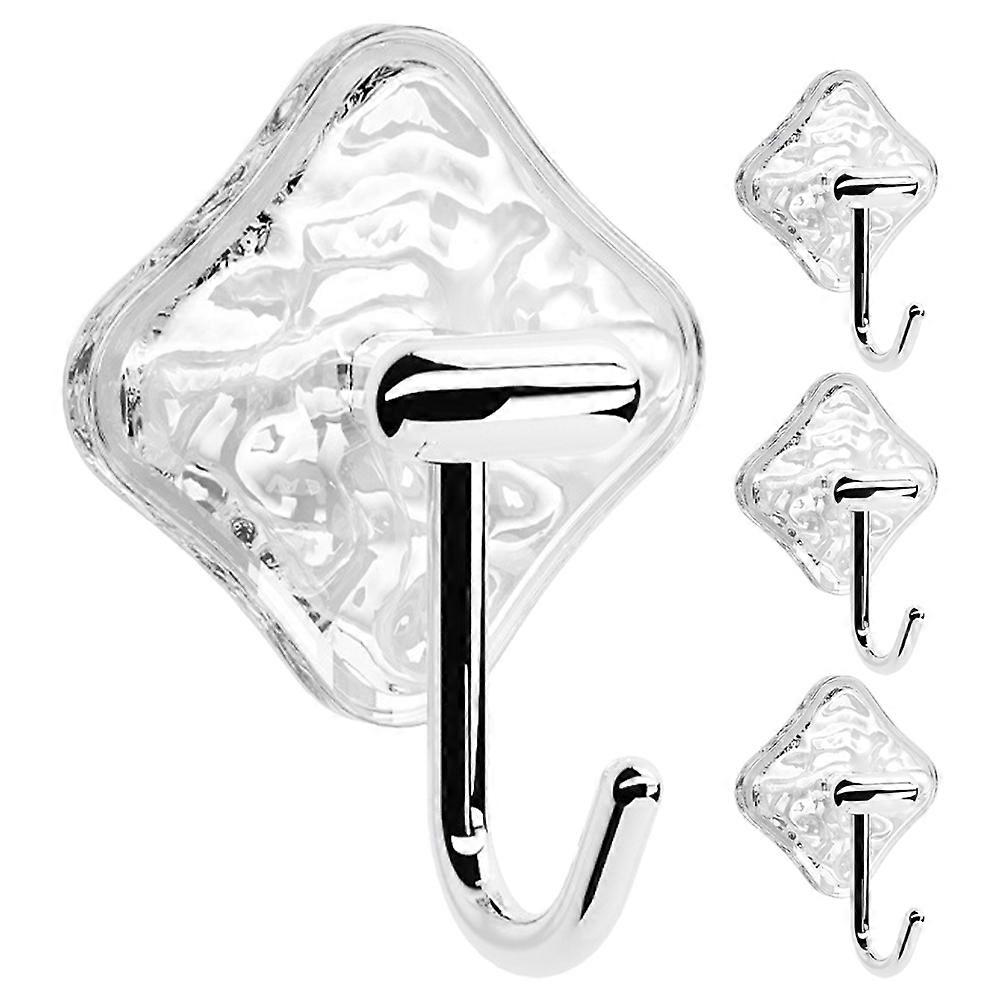 Hanging Hook Wall Mounted Hooks Multi-purpose Hanging Home Decor Glacier Pattern Plastic 4Pcs