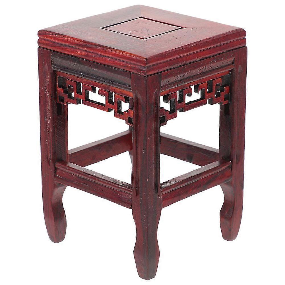 Rustic Flower Pot Base Wood Flower Pot Stand Simple Shaped Design Home Decor Item Brown 16.80X10.60X10.60CM Practical 3-Piece Set