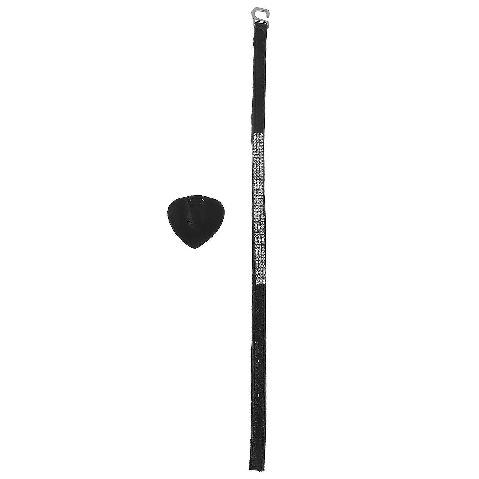 أحزمة أحذية بكعب عال مضادة للانزلاق جلد أسود قابل للفصل أنيق 1 زوج