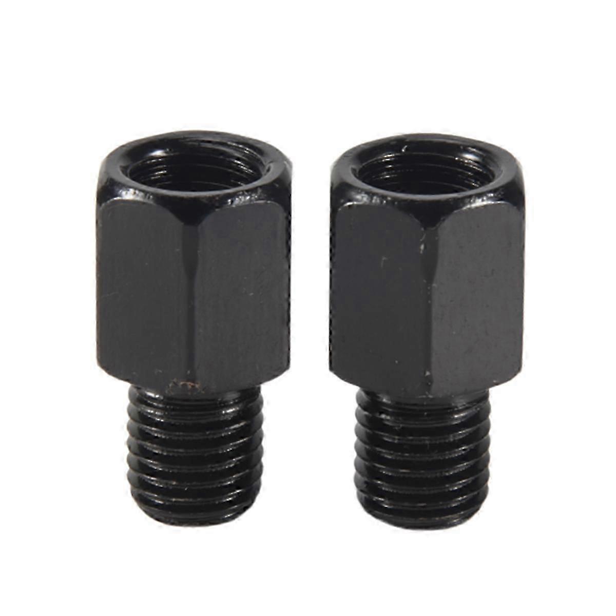 2 PCS motorcycle MIRROR ADAPTORS CONVERTS CLOCKWISE 8MM TO 10MM BLACK