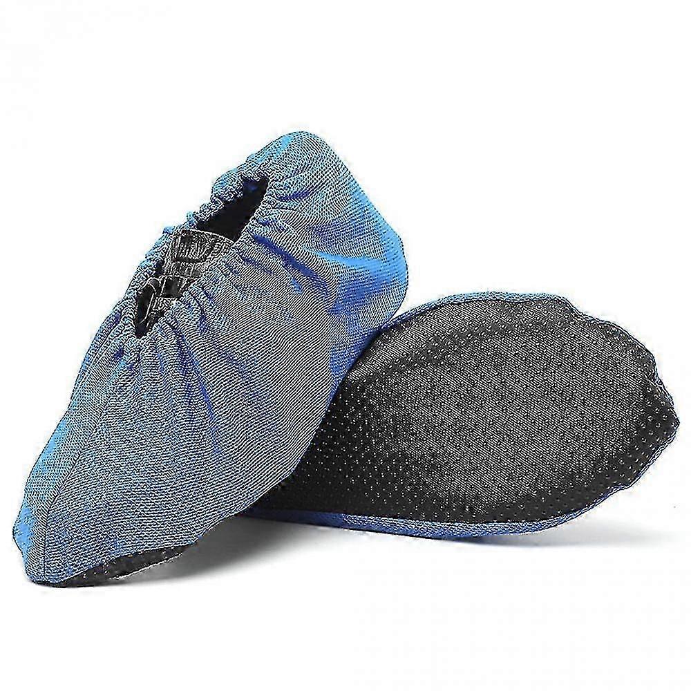 Waterproof Non-Slip Reusable Shoe Covers - Blue, Medium (32-36)