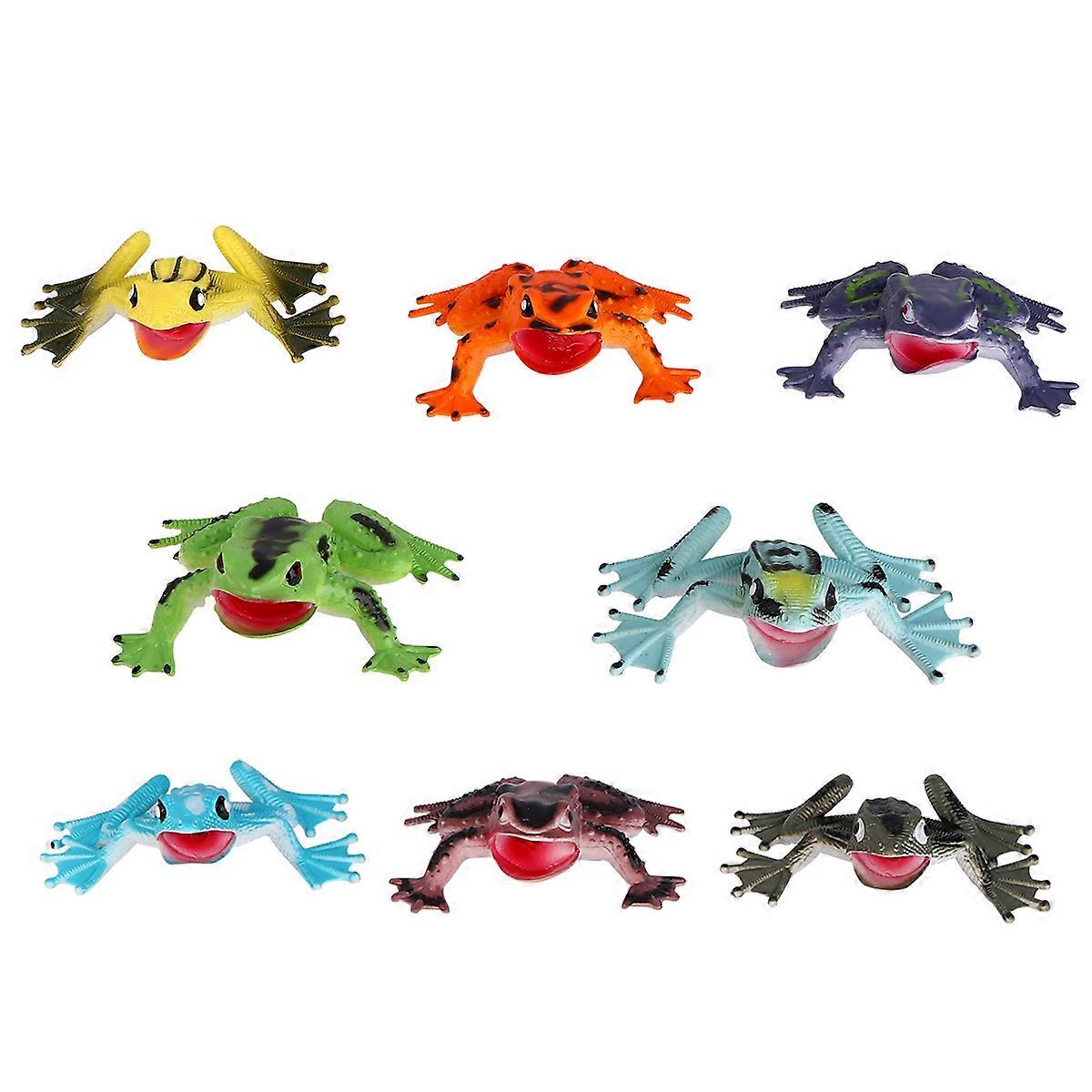 Mini Simulation Toys Frog Model For Making Collectible 1 Set 8Pcs