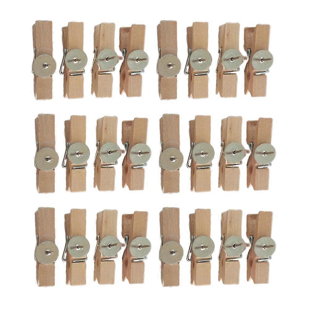 Mini Photo Clips for Pictures Simple Wood Color 45x12mm Fixation Home Office School Projects 50Set