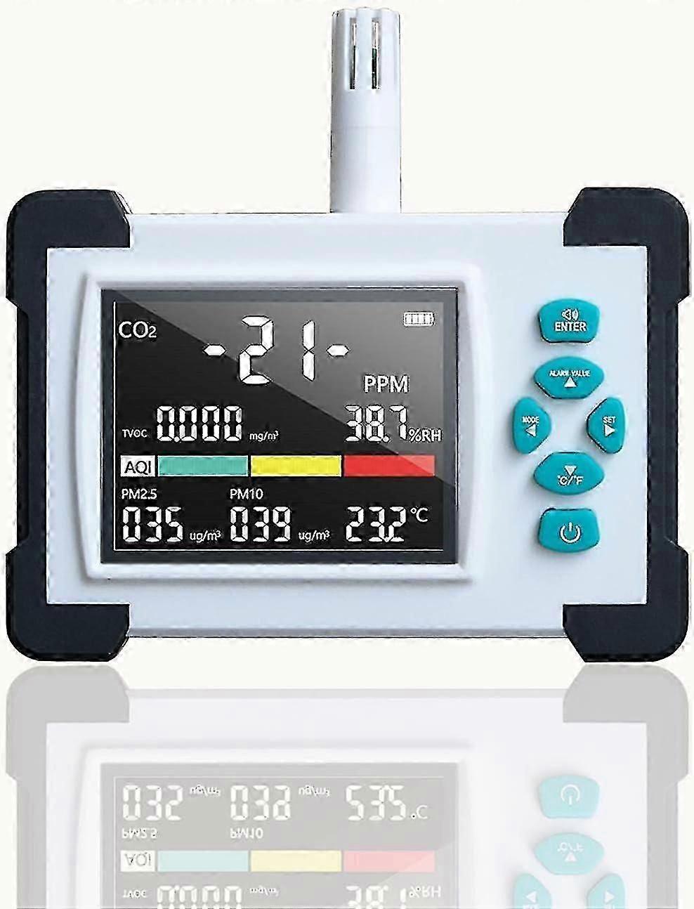Air Quality Monitor,7-in-1 Air Monitor,Tester for Carbon Dioxide,TOVC,HCHO, PM2.5,PM10