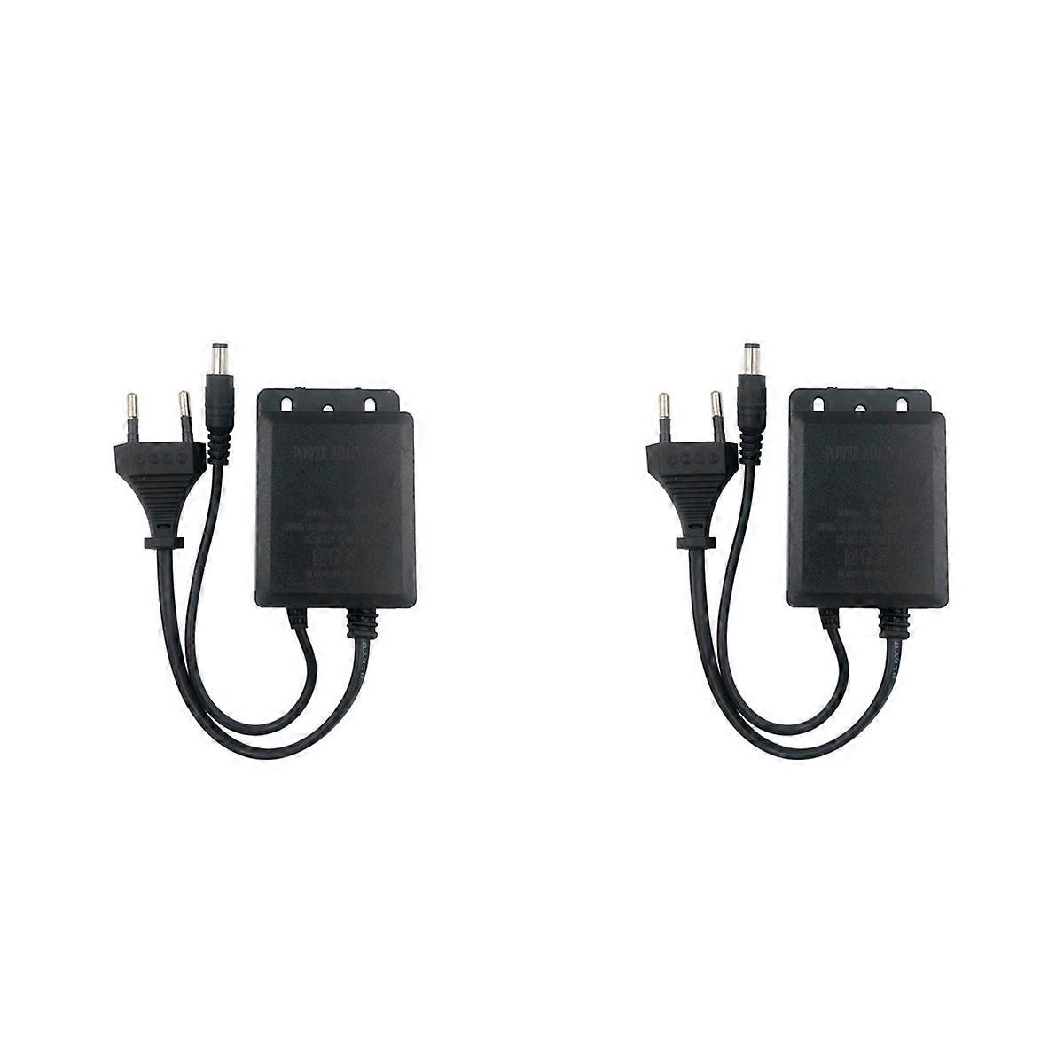 2X 12V 2A Power Adapter Waterproof Power Camera Rainproof Power Adapter Light Strip Supply with EU P