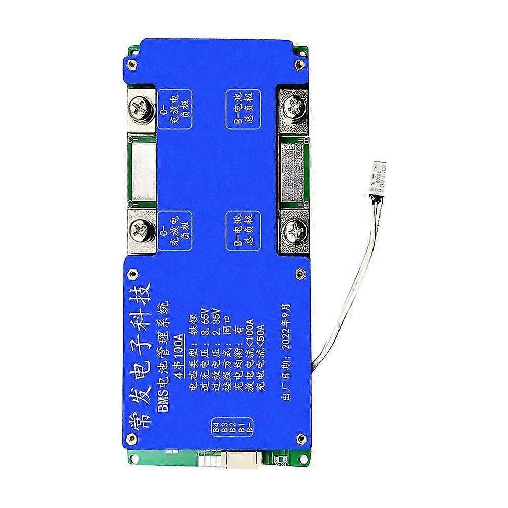 4S 14.6V 100A LiFePO4 Battery Protection Board Same Port with Equalization Temperature Control 100A