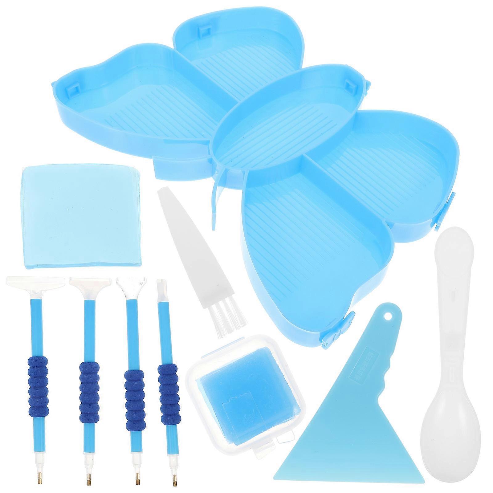 Beads Sorting Tray Diamond Drawing Tool Holder Sky-Blue 20x14cm Storage 1 Set