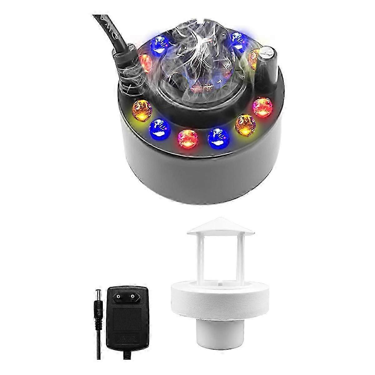 12 LED Fog Machine Ultrasonic Nebulizer Mist Maker Water Mist Fogger