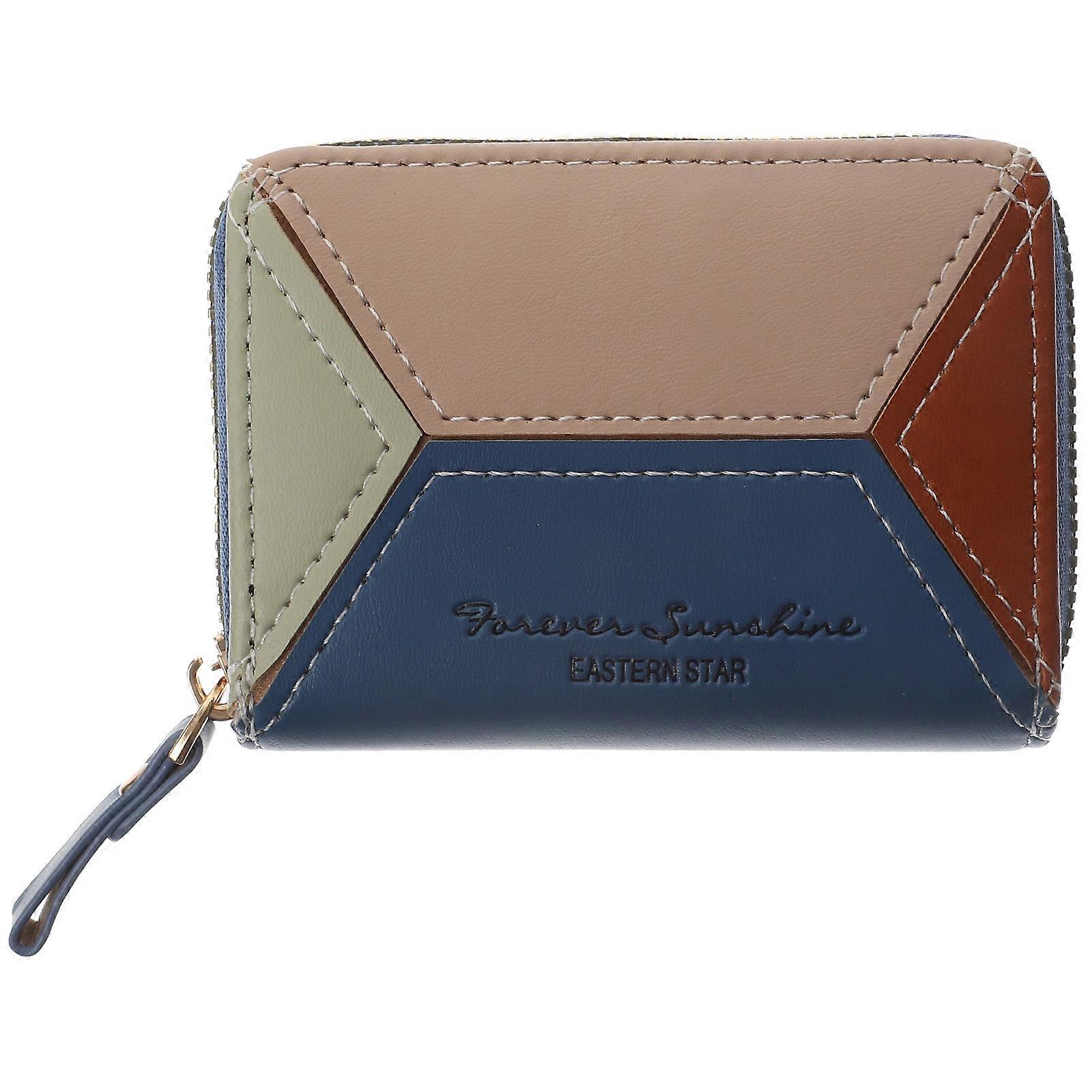 Slim Card Holder Fashionable Card Storage Pouch Blue Rectangular for Women Everyday Use 1Pack