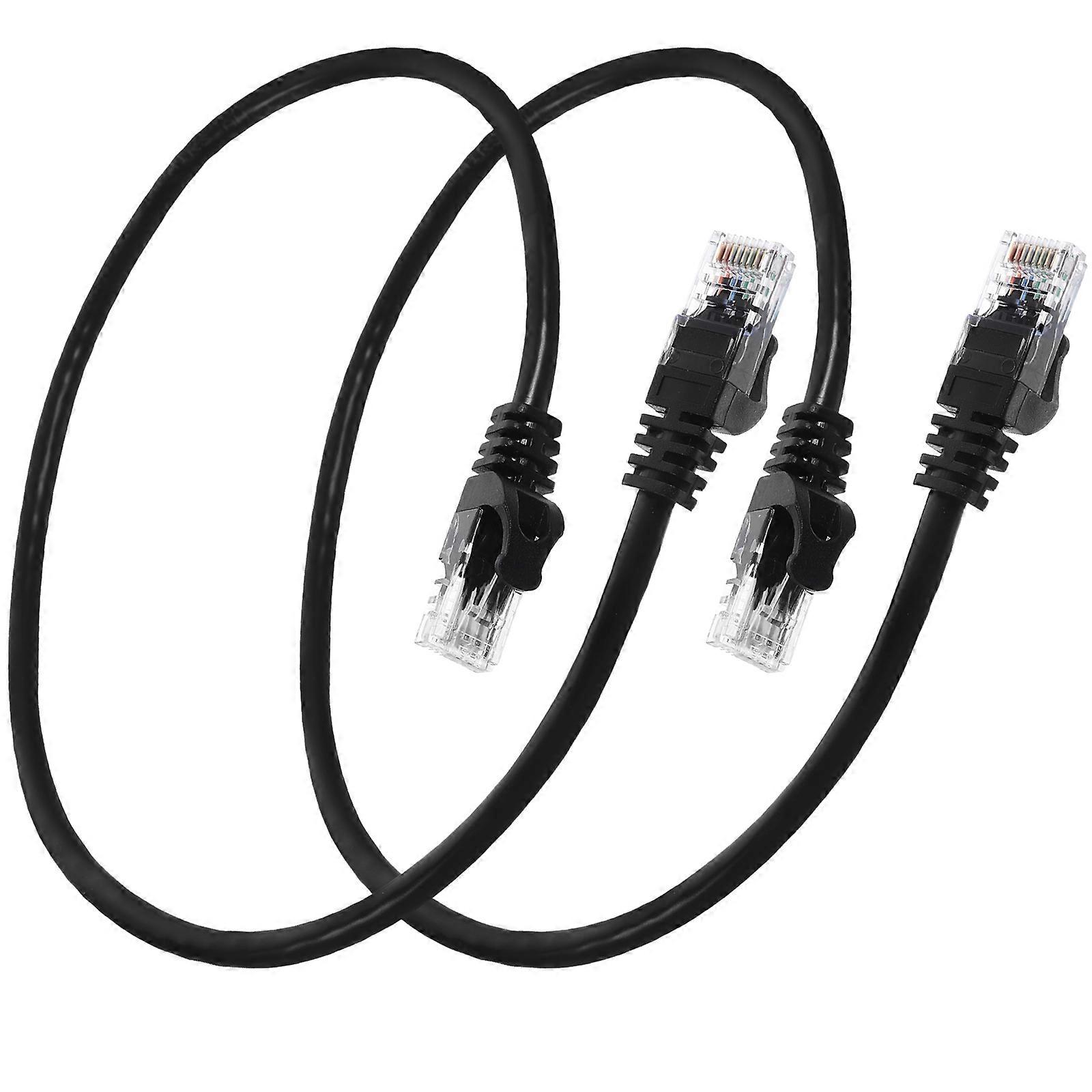 Network Cables Computer Network Cable Stable Connection Copper Aluminum 0.5M 2Pcs
