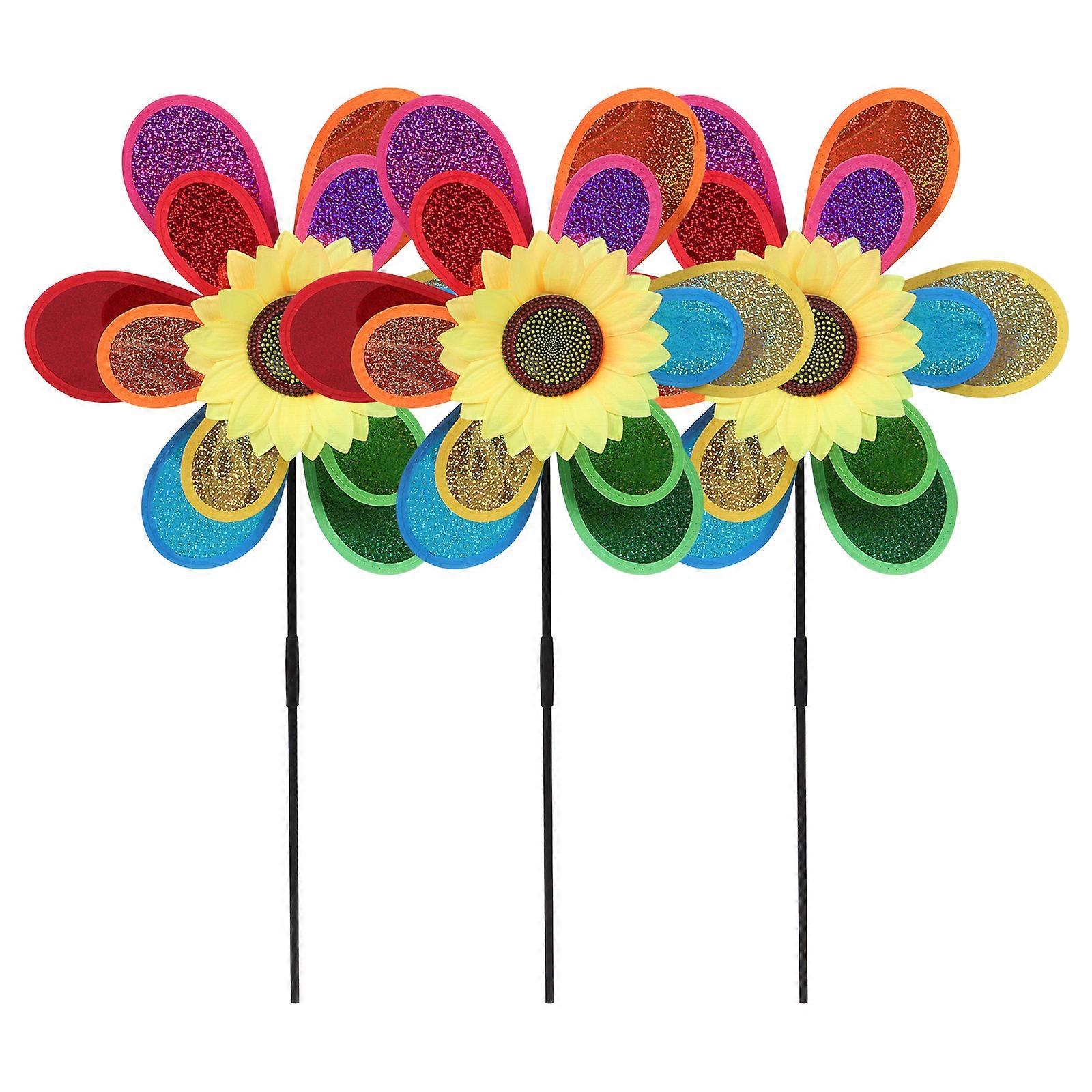 Colorful Windmill Decor Cartoon Windmill Hanging Decoration For Garden Party 3Pcs