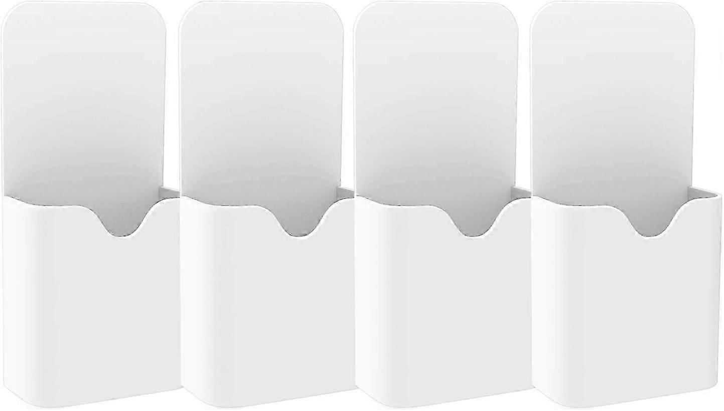 Magnetic Storage Box [4 PCS] - for Markers Erasers Fridge Desk Locker (White)