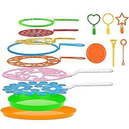 15 pieces large bubble wand kit for  creative bubble making toy bubble for outdoor activities and parties